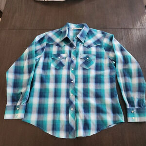 Cumberland Outfitters Western Plaid Shirt size LARGE